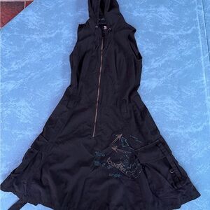Vintage Desigual Hooded Cargo Zip-up embroidered dress, size 10/12